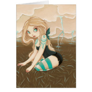 Cartão Rodízio da tempestade - relâmpago da fada do