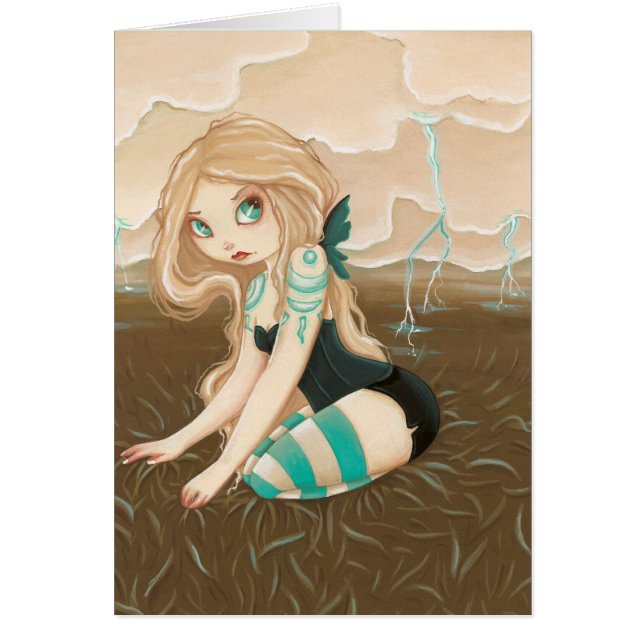 Cartão Rodízio da tempestade - relâmpago da fada do (Frente)