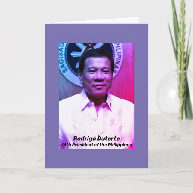 Cartão Rodrigo Duterte, 16th President of the Philippines (Frente)