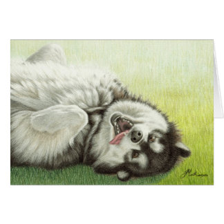 Cartão Rolamento do Malamute do Alasca