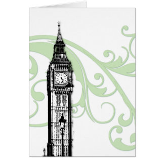 Cartão Rolamentos e Big Ben - Verde