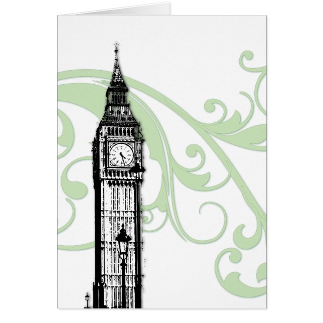 Cartão Rolamentos e Big Ben - Verde (Frente)