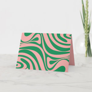 Cartão Rolamentos Retrorísticos Rosa e Rosa Verde