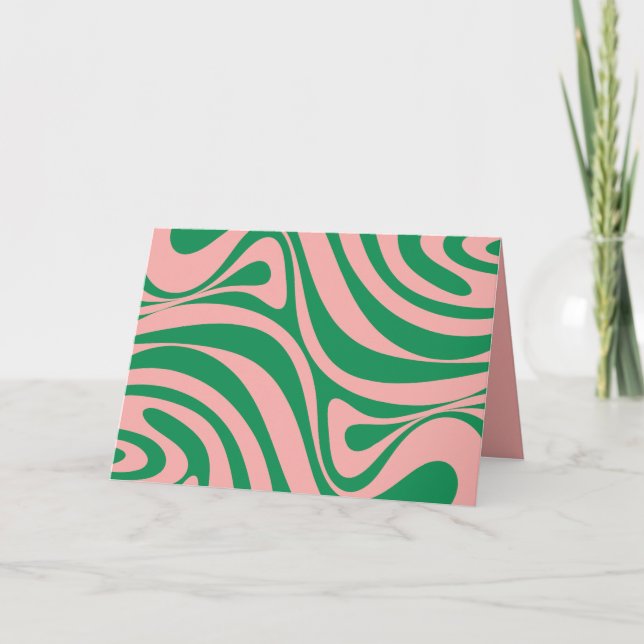 Cartão Rolamentos Retrorísticos Rosa e Rosa Verde (Frente)