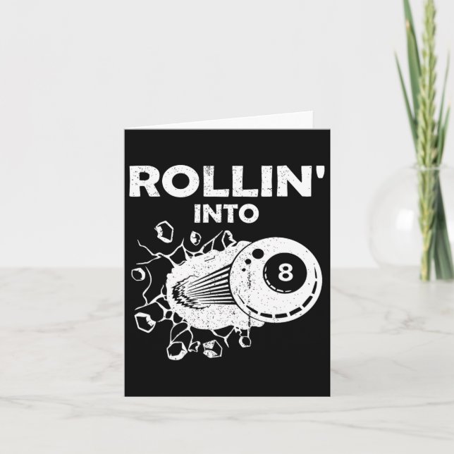 Cartão Rolando na 8 Bilhares 8º Aniversário Bilhar Flamej (Frente)