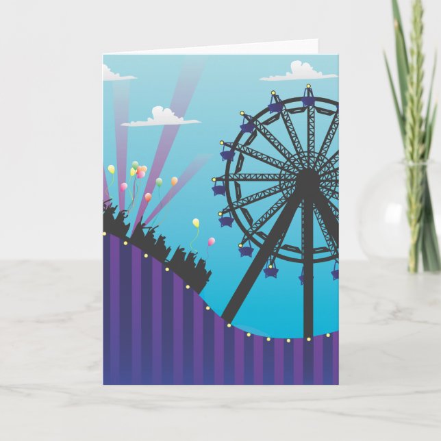 Cartão Roller Coaster Blank Greeting Card (Frente)