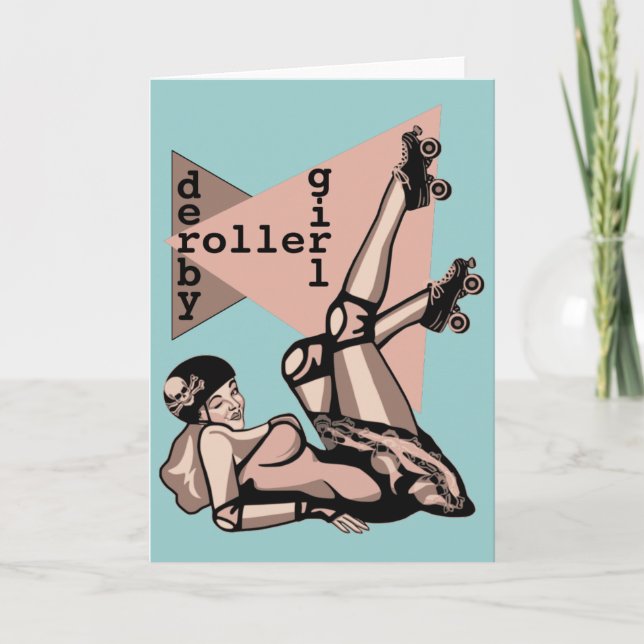 Cartão roller derby girl pin up (Frente)