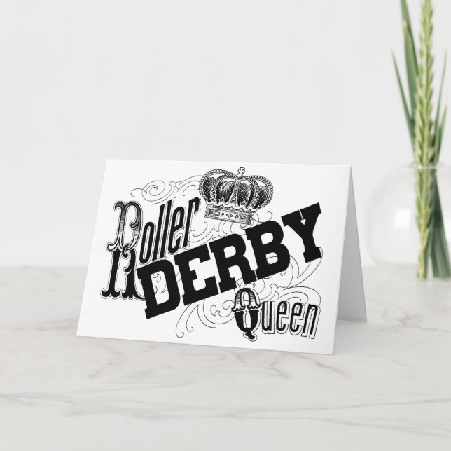 Cartão Roller Derby Queen Greeting Card (Frente)