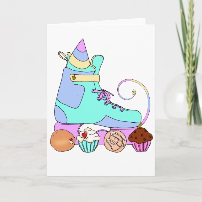 Cartão Rollerblade Rollerblade Skate Birthday Cake Card B (Frente)