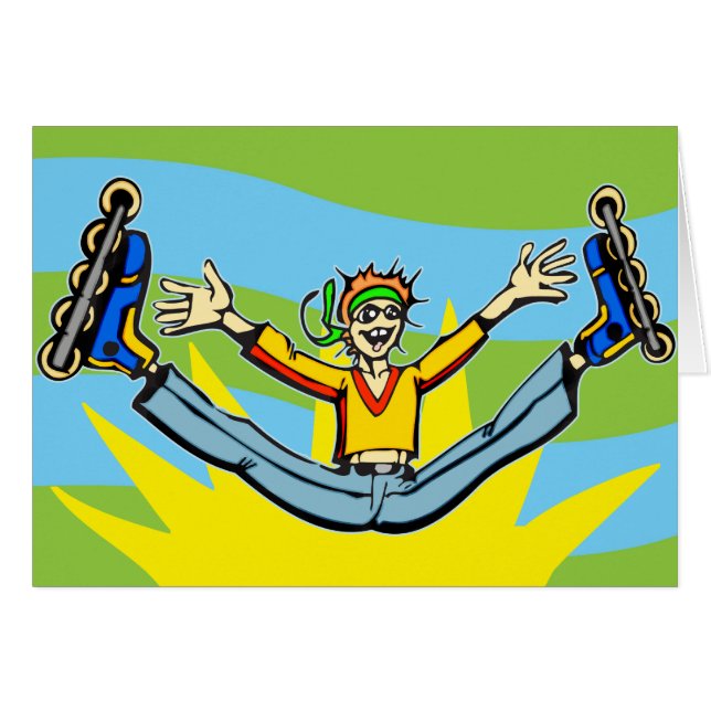 Cartão Rollerblading (Frente horizontal)