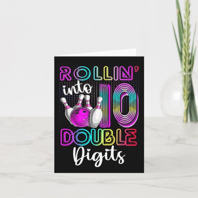 Cartão Rollin em 10 Dígitos Duplos 10ª Boliche de Anivers (Frente)