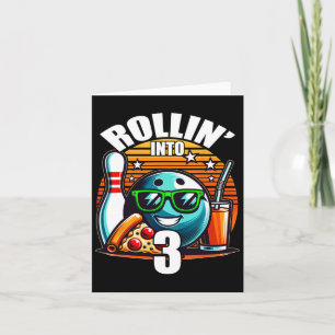Cartão Rollin na aniversário de 3 anos de Festa de aniver
