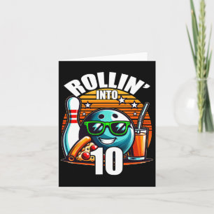 Cartão Rollin para 10 Boliches Festa de aniversário 10º A