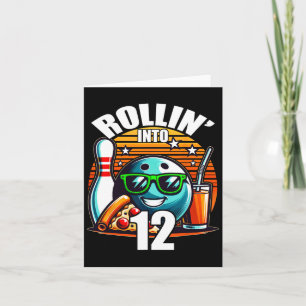 Cartão Rollin para 12 12 Boliche Birthda