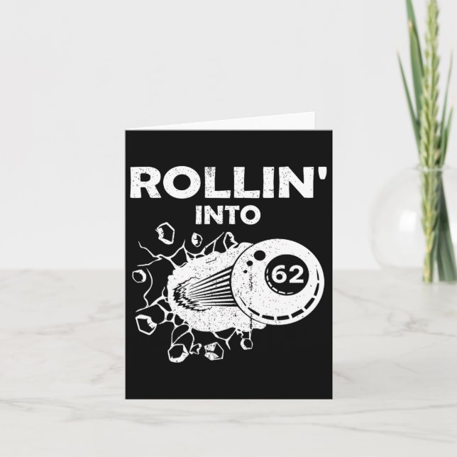 Cartão Rollin para 62 Bilhar 62º Aniversário (Frente)