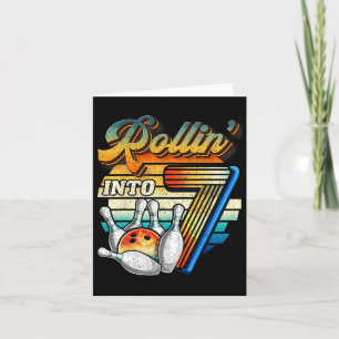 Cartão Rollin para 7 Boliche de 7 de Festa de aniversário