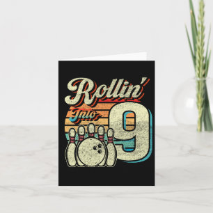 Cartão Rollin para 9 Boliches Festa de aniversário 9º ani