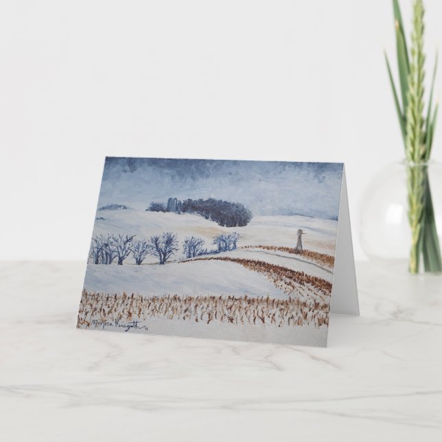 Cartão Rolling Fields in Winter Greeting Card (Frente)