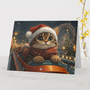 Cartão Rolo Compressor de Gato Bengaliano Natal