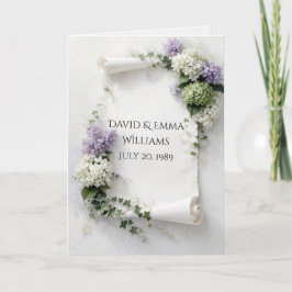 Cartão Rolo de Aniversário com Lilases e Hortênsias 