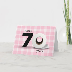 Cartão Rolo de Papel Higiênico de Aniversário de 70 anos 