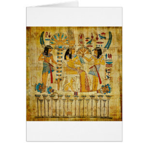 Cartão Rolo Heirogliphics da tapeçaria de Egipto antigo