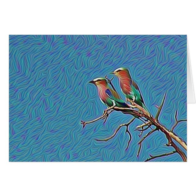 Cartão Rolos de Breasted do Lilac (Frente Horizontal)