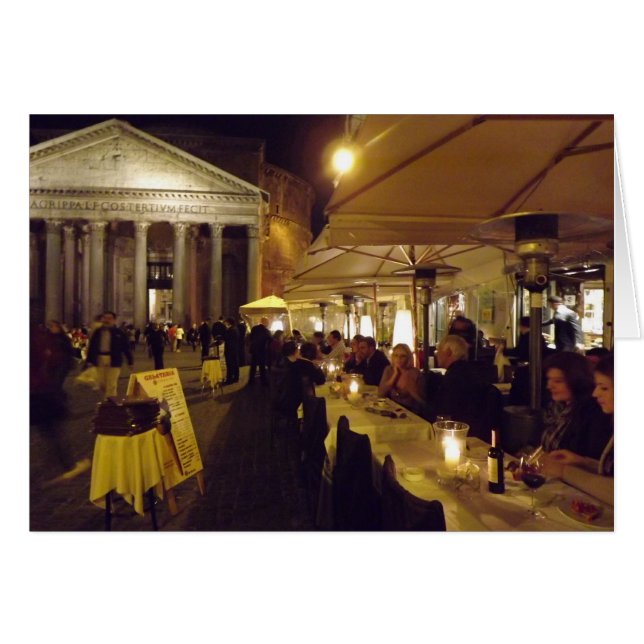 Cartão Roma, Itália à noite (Frente Horizontal)