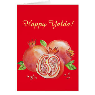 Cartão Romã Yalda feliz