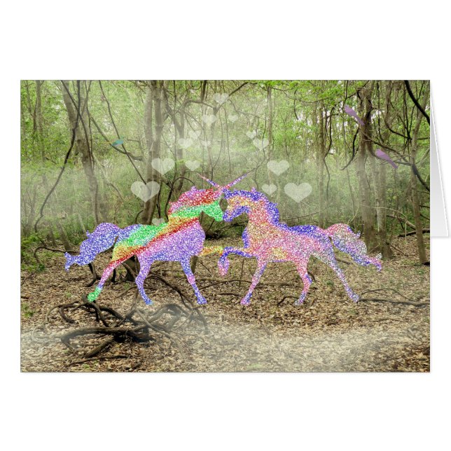 Cartão Romance com Floresta Mágica (Frente Horizontal)