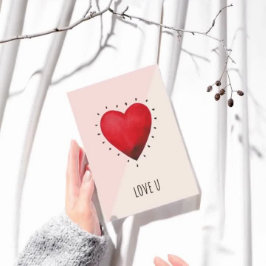 Cartão Romance de Coração Vermelho