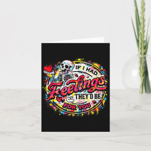 Cartão Romance Divertido Esqueleto Sombrio Humor Para S