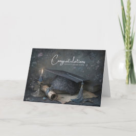 Cartão Romance Sombrio Elegante e Graduação Sombria