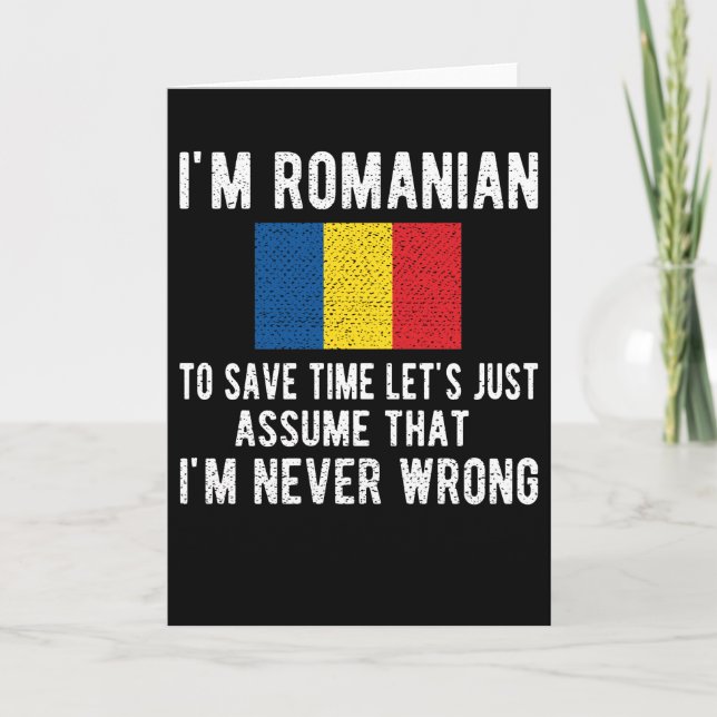 Cartão Romanian Heritage Romania Roots Romanian Flag (Frente)