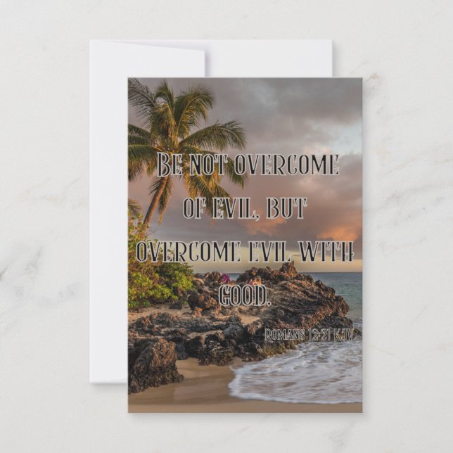 Cartão Romanos 12:21 Bíblia KJV Verse Pic Greeting (Frente)