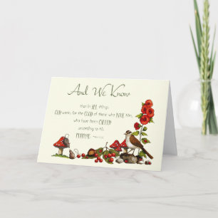 Cartão Romanos 8:28: Pensando em você: Natureza, Pássaro,