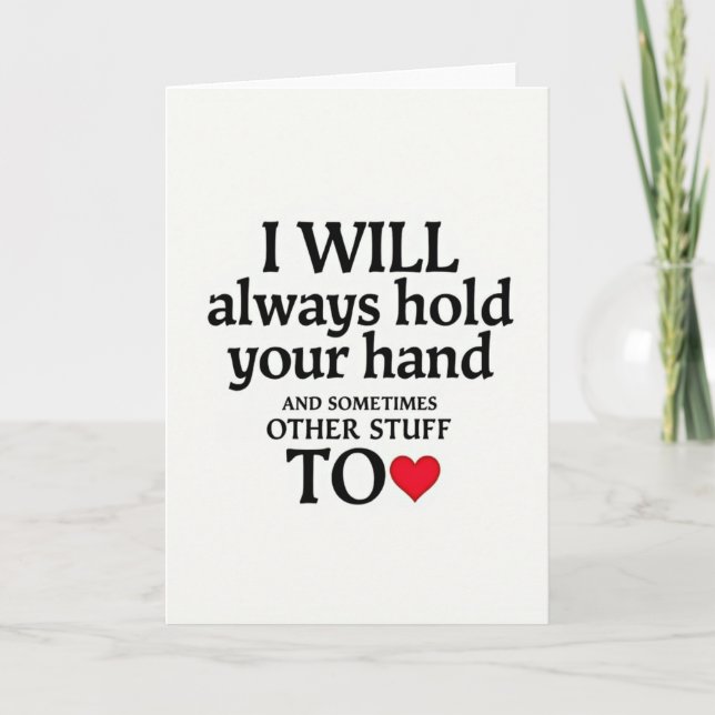 Cartão Romantic Always Hold Your Hand Card (Frente)