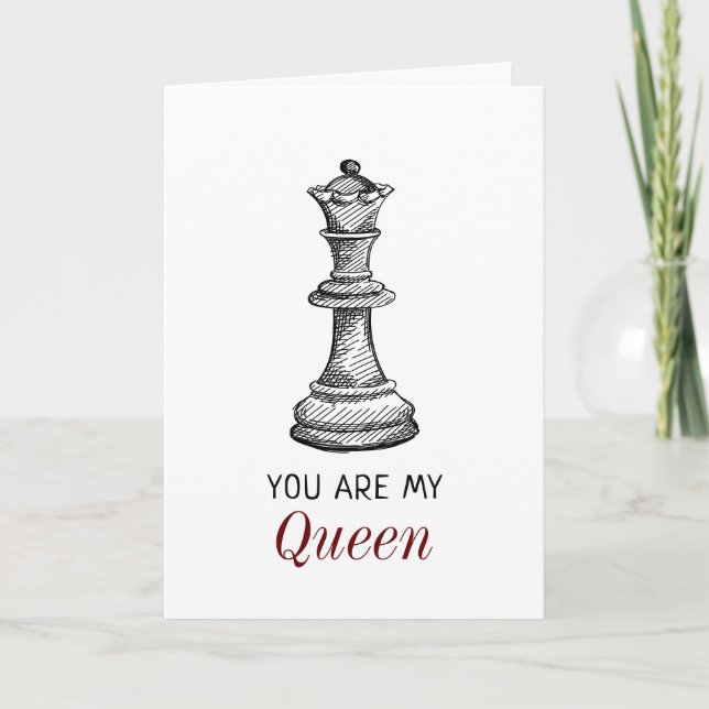 Cartão Romantic Chess My Queen Girlfriend Valentine's Day (Frente)