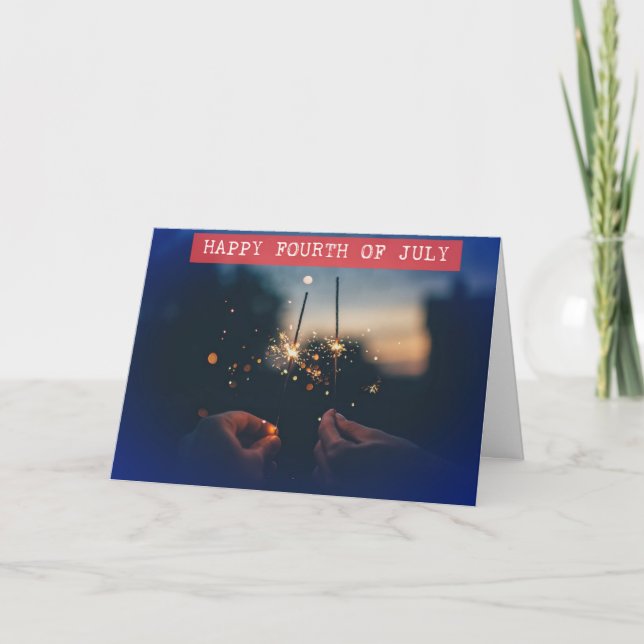 Cartão Romantic Fourth of July Card for Couples (Frente)