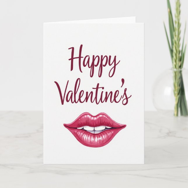 Cartão Romantic Fuchsia Lips Card (Frente)