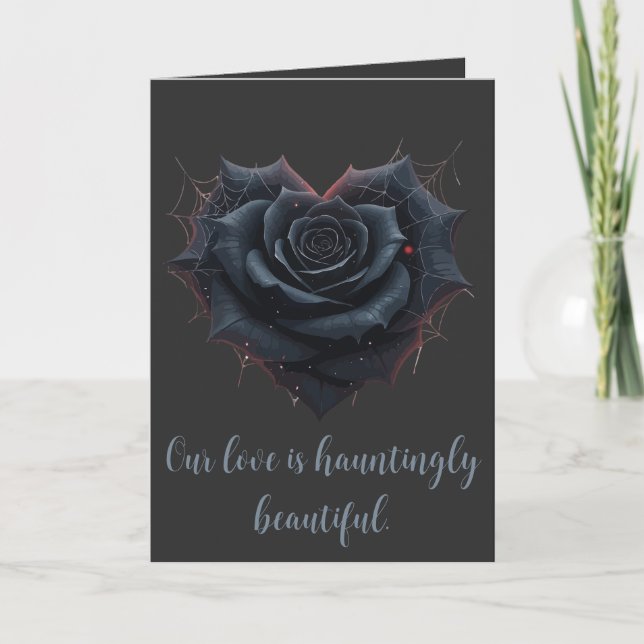 Cartão Romantic Gothic And Enigmatic Black Rose (Frente)