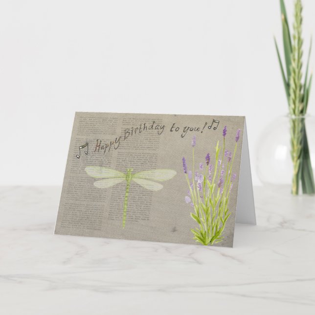 Cartão Romantic Happy Birthday Card (Frente)