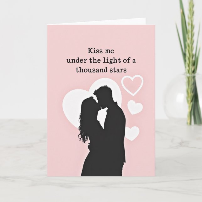Cartão Romantic Kiss Under The Stars Card (Frente)