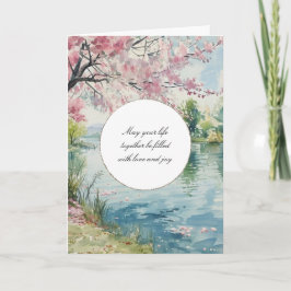 Cartão Romantic Lake Wedding