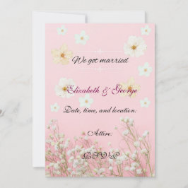 Cartão Romantic Pastel Pink and White Floral Wedding Invi