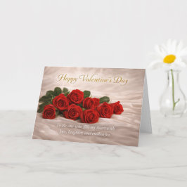 Cartão Romantic Red Roses Valentine’s Day Greeting Card