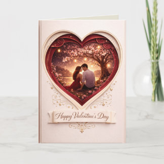 Cartão Romantic Valentine's Day Folded Greeting Card: Hea
