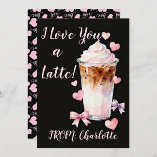Cartão Romantic Valentines Day Whipped cream iced coffee