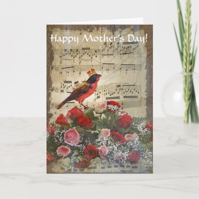 Cartão Romantic vintage collage mothers day (Frente)