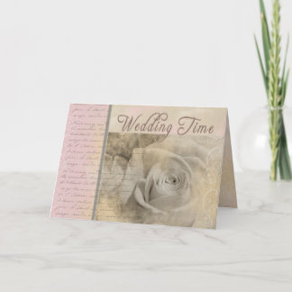 Cartão Romantic Vintage Wedding Rose